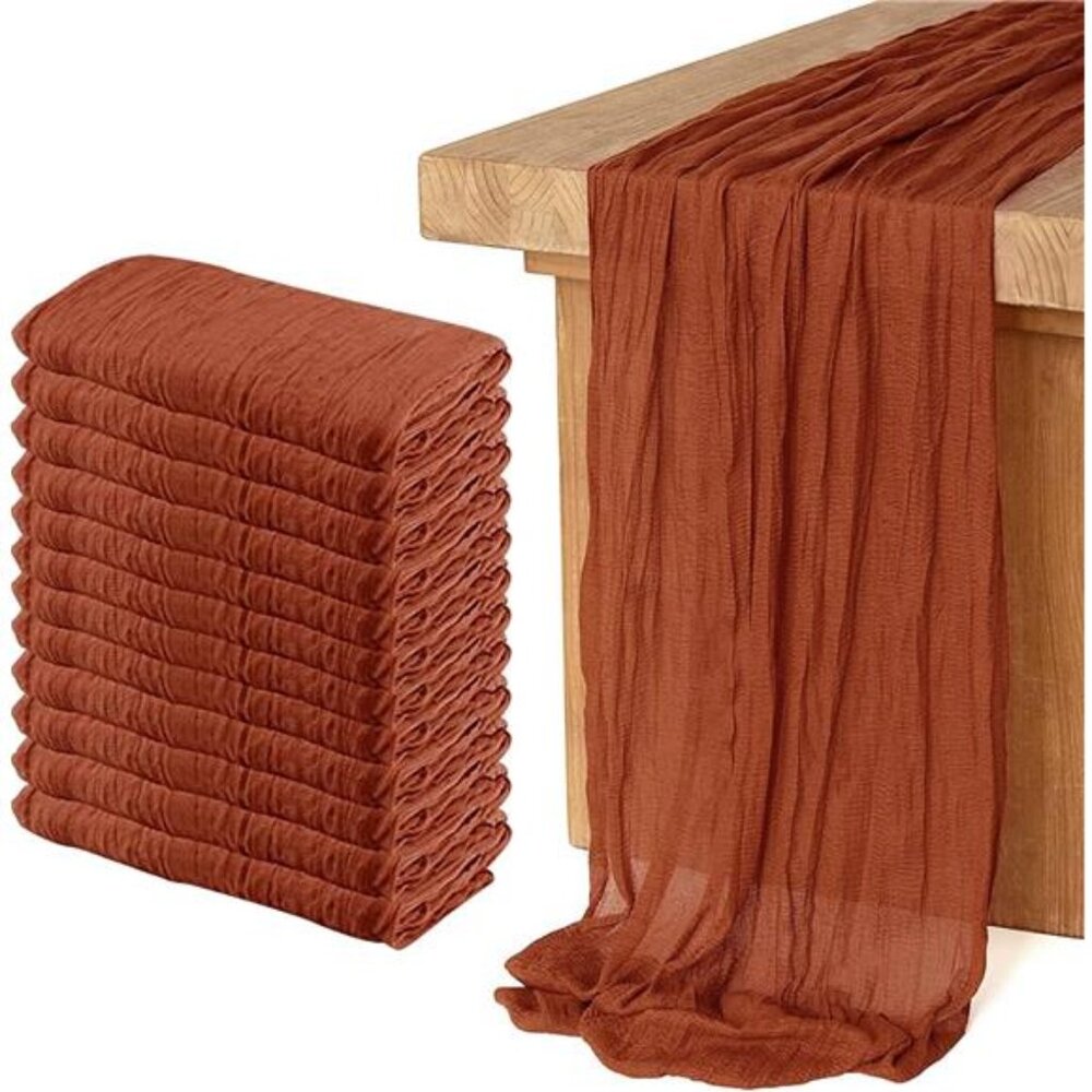 Rust Crinkle Table Runner - Unbranded